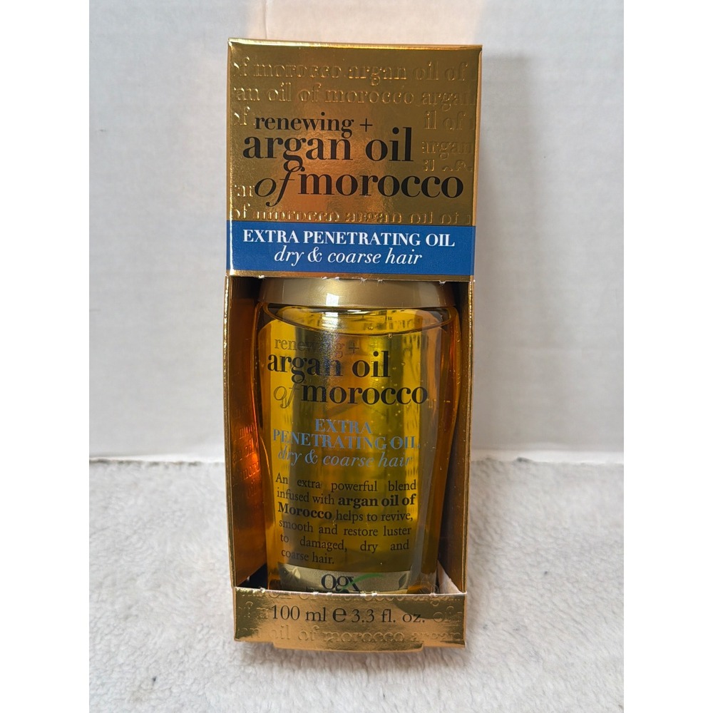 NIB OGX Argan Oil of Morocco Hair‎ Oil 3.3oz Gold Extra Penetrating Renewing